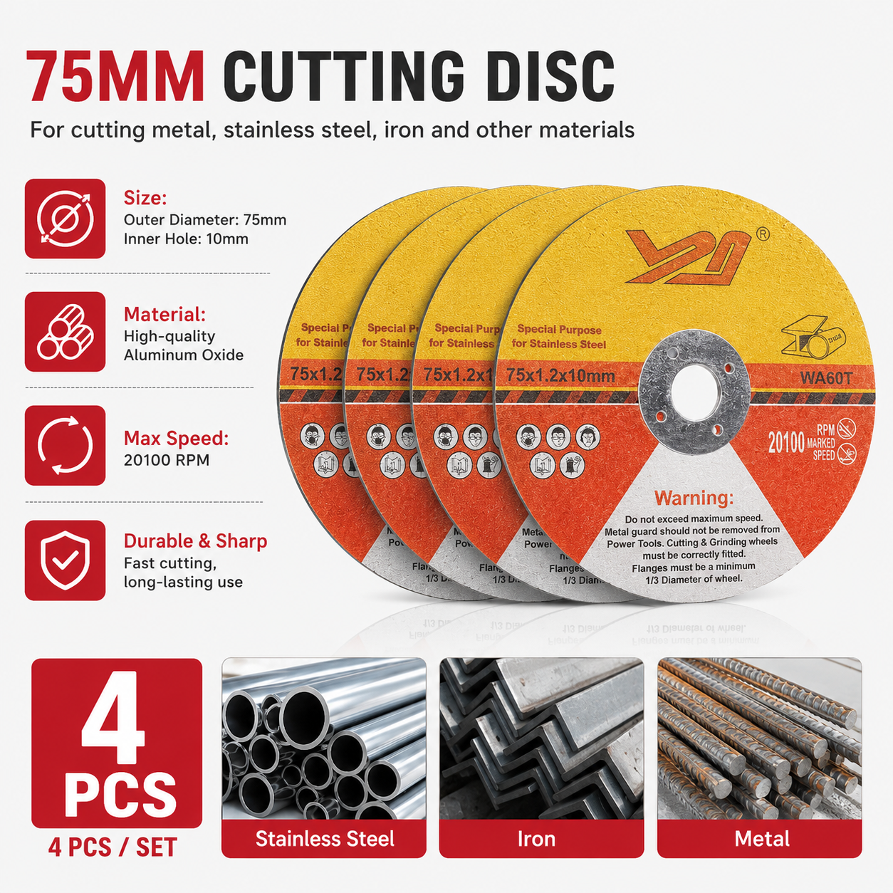 4PCS 75mm Cutting Disc,1.2mm C - Power Tools Jigsaw recension och pris