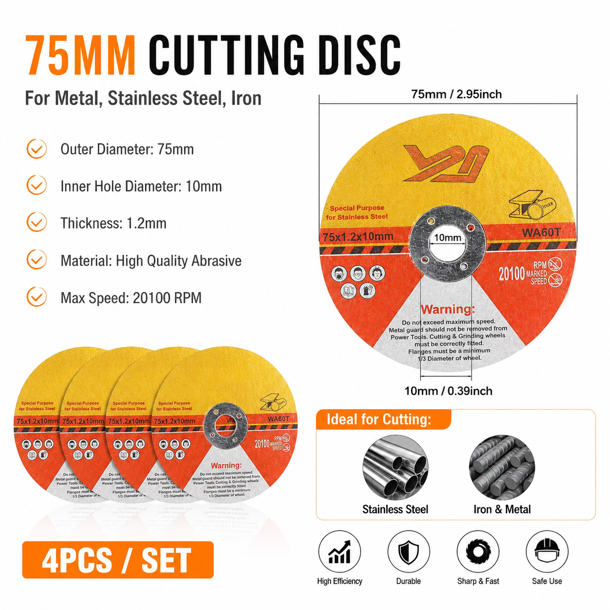 4PCS 75mm Cutting Disc,1.2mm C - Power Tools Jigsaw recension och pris
