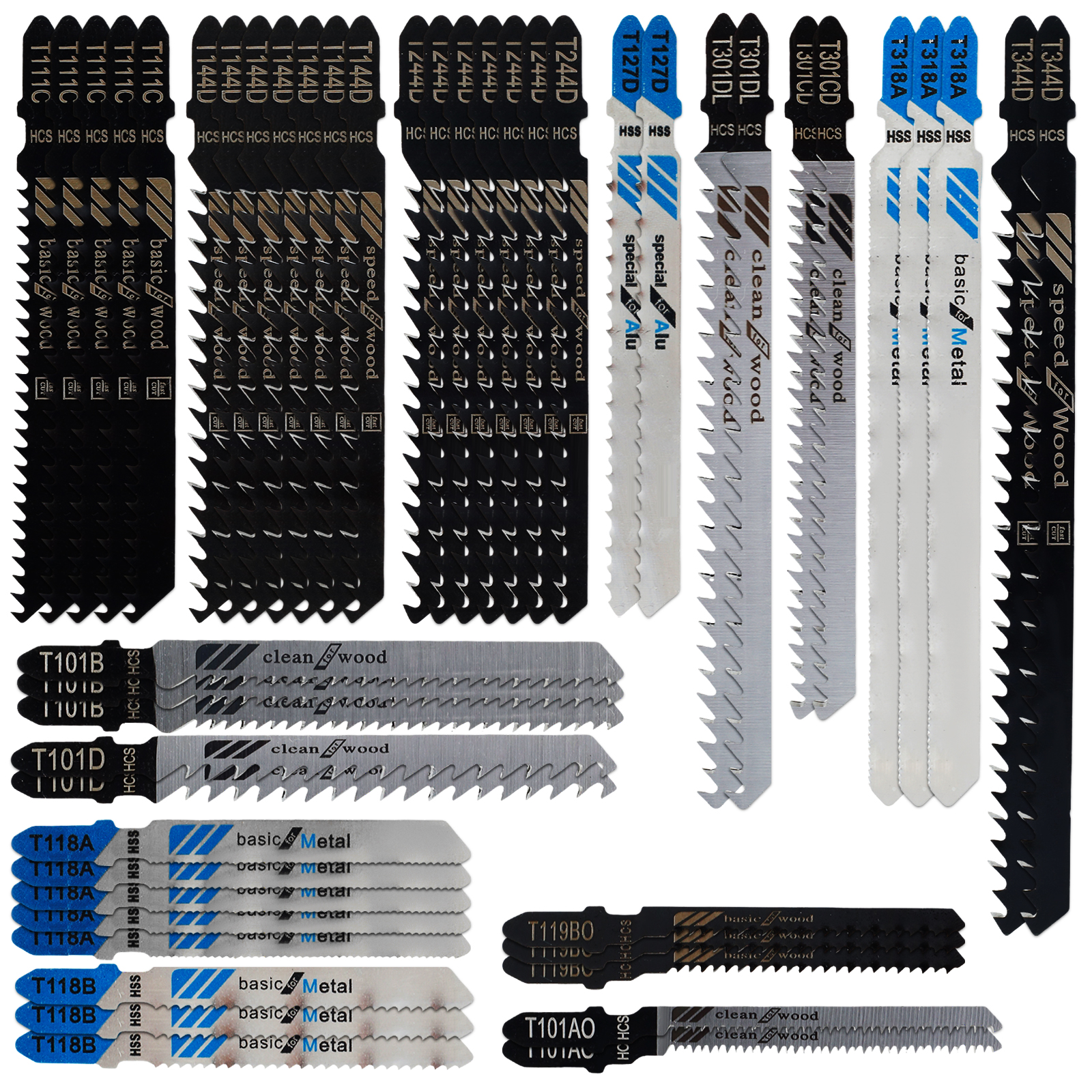 48 to 192Pcs Jig Saw Blade Set - Power Tools Jigsaw recension och pris